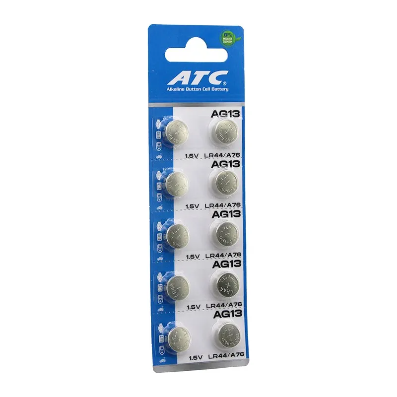 Atc Alkaline Button Battery AG13 LR-44/A76 Düğme Pil Alkalin 1.5V 10LU Kart