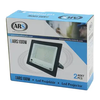 2PCS 100W Led Projektör 19X15.5CM Aydınlatma Açısı: 120 Derece 50.000 Saat Ömür MODEL-ARS100W