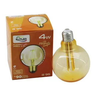 4W - E27 Gold Color Flament Rustik Ampul 400LUMEN - 2200K Kırılmaz Gövde