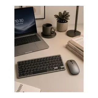 Bluetooth ve 2.4G Destekli Kablosuz Klavye Mouse Seti Şarj Edilebilir