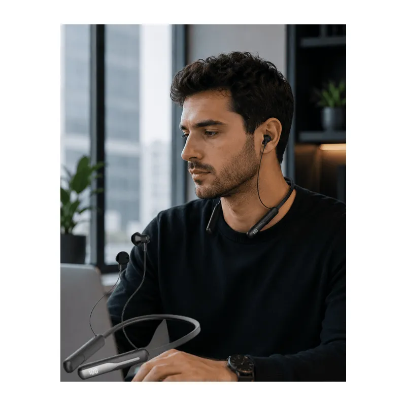 Bluetooth 5.4 Boyun Askılı Kulaklık Manyetik Kulaklıklı Type C Şarjlı