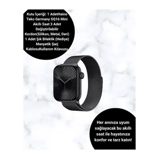 Akıllı Saat SQ-16 Mini Series 10 | Unisex Tasarım, Sağlık ve Spor Takibi