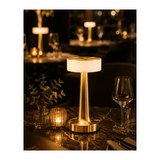 Şarjlı Gold Mantar Masa Lambası Dimmer Ayarlı Kablosuz LED Lamba