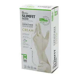 Reflex Slimfit Glove KOD-029 M Krem Pudrasız Muayene Eldiven 100LÜ