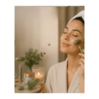 Doğal Jade Stone Yüz Masaj Seti Cilt Bakım ve Rahatlatıcı Bakım