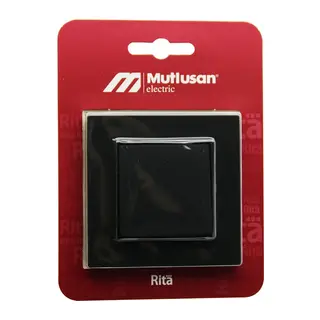 Mutlusan RİTA-2220 401 0284BBLİSTERLİ - Kartlı Siyah - Tekli Anahtar Vidalı - Çerçeveli