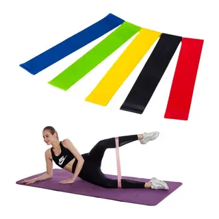 5li Egzersiz Direnç Bant Seti Pilates Crossfit Ekipmanları