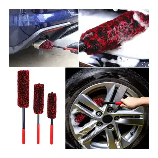 3lü Bükülebilen Peluş Detaylı Temizlik İçin Oto Jant, Egzos Temizleme Fırçası