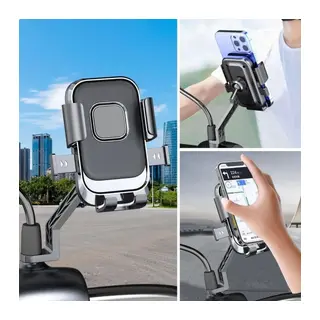 Motor,Motosiklet,Bisiklet,Scooter İçin 360 Derece Dönebilen Dikiz Aynası Versiyonu Telefon Tutucu Aparat