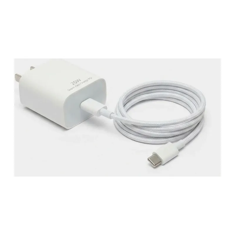 25W Hızlı Şarj Adaptörü USB-C to Type-C Kablolu – PD Destekli, Süper Hızlı Şarj Cihazı