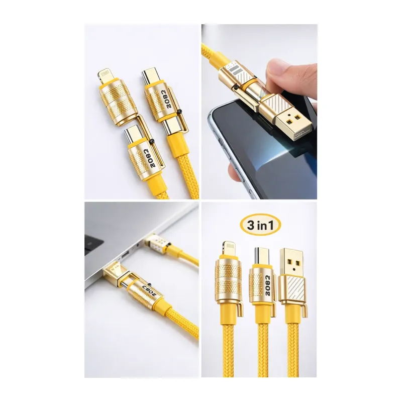 4in1 Hızlı Şarj Ve Data Kablosu Type-c / Lightning / Micro Usb PL-8631