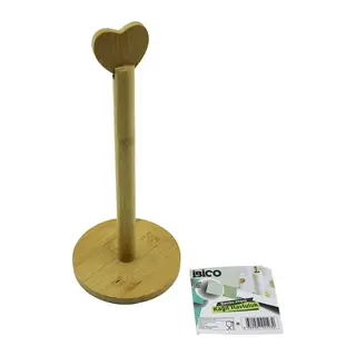 Yuvarlak Altlık - ÇAP=12CM Ahşap Bambu Kağıt Havluluk Kalp Başlı SAP=28.5CM