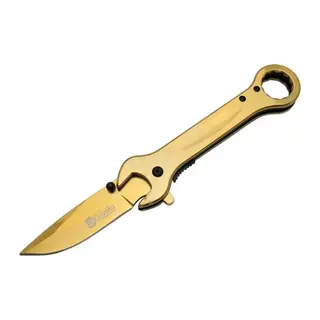 8000C Anahtar Görünümlü Gold Kamp Çakı 19 cm - Otomatik, Metal Sap