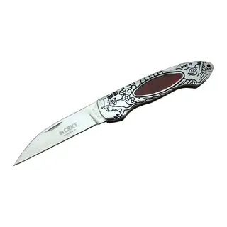 CR 0124 RD Kamp Çakı 20 cm - Metal Desenli Sap, Kılıflı, Kutulu