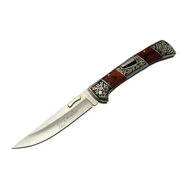 A 3159 A Kamp Çakı 24 cm - İşlemeli Gül Ağacı Saplı, Kemerlikli
