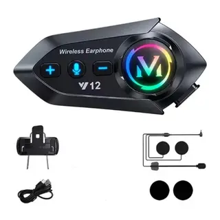 Y12 Motor Kask Kulaklık RGB Modlu Radyolu Motosiklet Kulaklık 5.3 Bluetooth Intercom