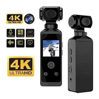 4K Ultra HD Aksiyon Kamerası 270° Geniş Açı Döner Klips Su Geçirmez Kılıf WiFi Kamera