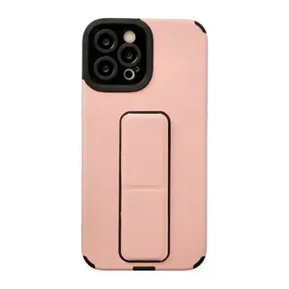 Apple iPhone 12 Pro Max Kılıf Mega Standlı Silikon - Pudra