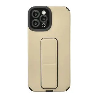 Apple iPhone 12 Pro Max Kılıf Mega Standlı Silikon - Gold