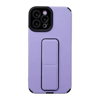 Apple iPhone 12 Pro Max Kılıf Mega Standlı Silikon - Lila