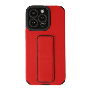 Apple iPhone 13 Pro Kılıf Mega Standlı Silikon - Kırmızı