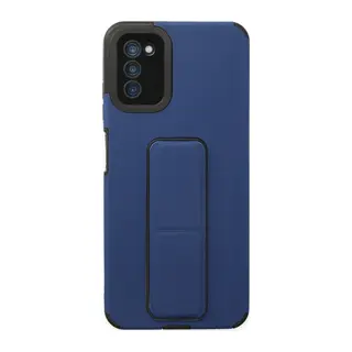 Samsung Galaxy A03S Kılıf Mega Standlı Silikon - Mavi