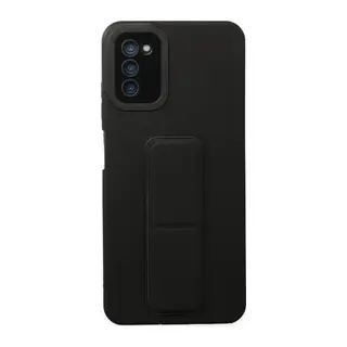 Samsung Galaxy A03S Kılıf Mega Standlı Silikon - Siyah