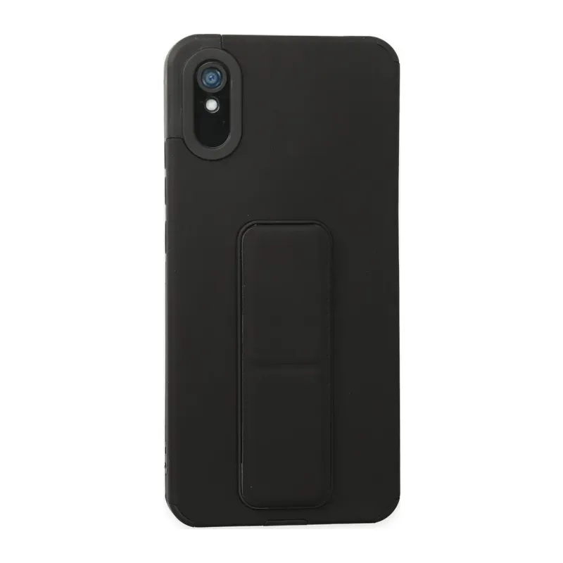 Xiaomi Redmi 9A Kılıf Mega Standlı Silikon - Siyah