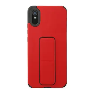 Xiaomi Redmi 9A Kılıf Mega Standlı Silikon - Kırmızı