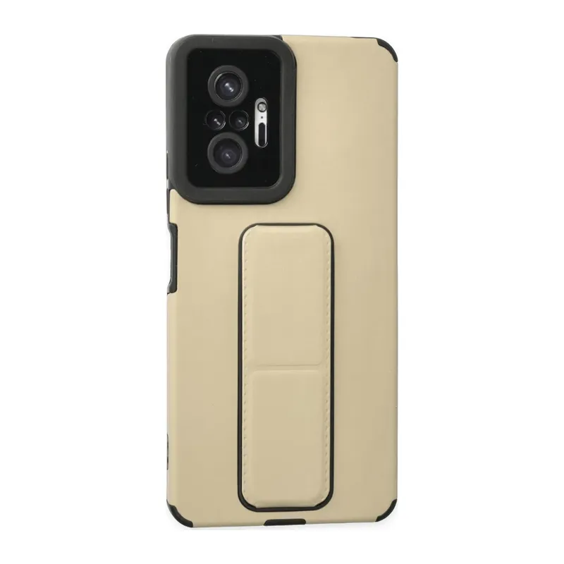 Xiaomi Redmi Note 10 Pro Kılıf Mega Standlı Silikon - Gold