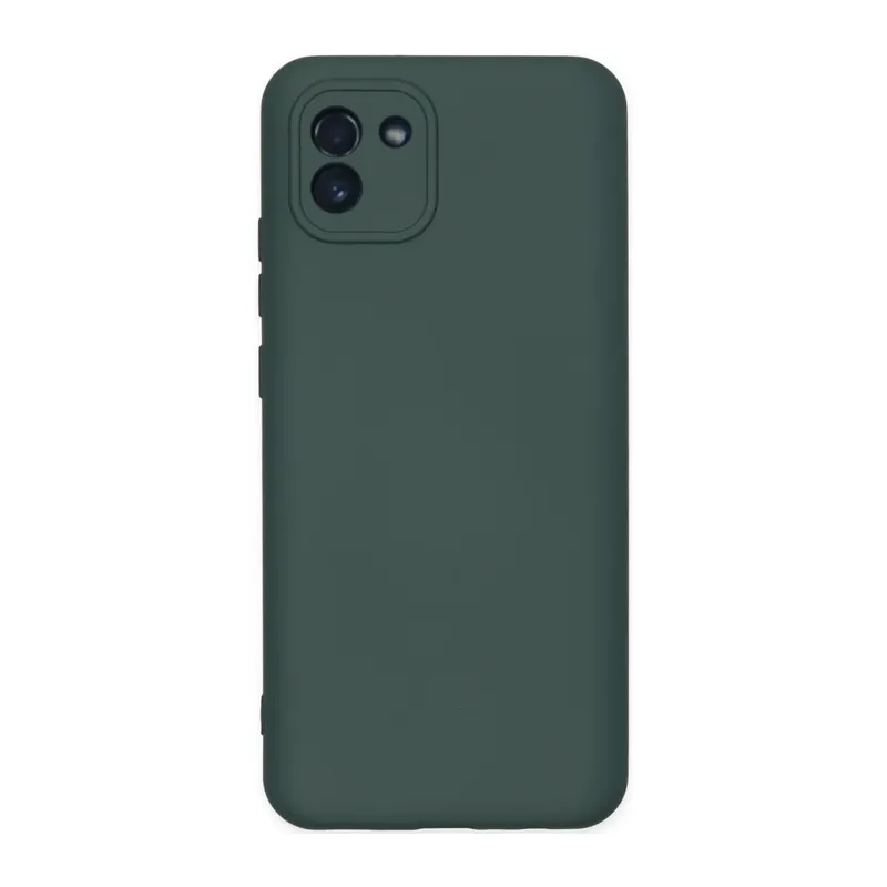 Samsung Galaxy A03 Kılıf Nano içi Kadife Silikon - Koyu Yeşil