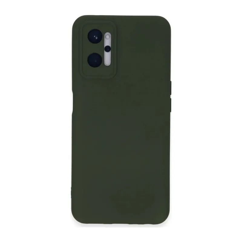 Realme 9i 4G Kılıf Nano içi Kadife Silikon - Koyu Yeşil
