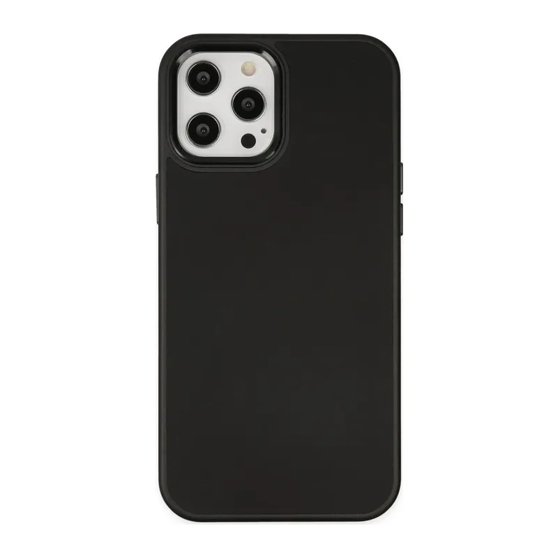 Apple iPhone 12 Pro Max Kılıf Asya Deri Silikon - Siyah