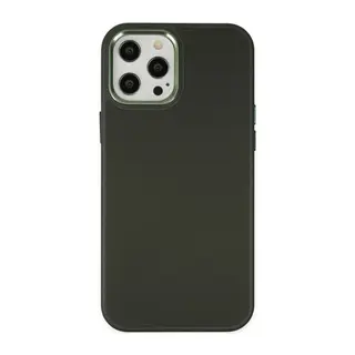Apple iPhone 12 Pro Max Kılıf Asya Deri Silikon - Koyu Yeşil