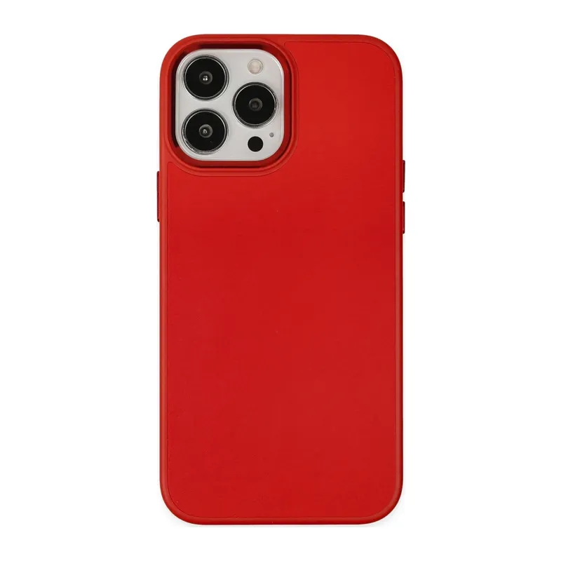 Apple iPhone 13 Pro Kılıf Asya Deri Silikon - Kırmızı