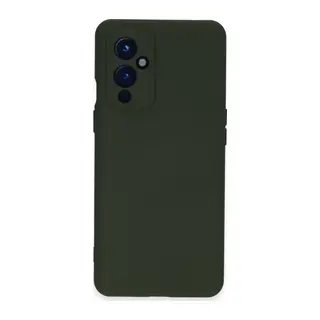 One Plus 9 Kılıf Nano içi Kadife Silikon - Koyu Yeşil