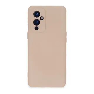 One Plus 9 Kılıf Nano içi Kadife Silikon - Pudra
