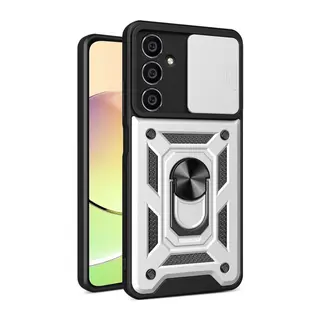 Samsung Galaxy A05S Kılıf Pars Lens Yüzüklü Silikon - Gümüş