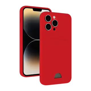 Apple iPhone 13 Pro Max Kılıf Kelvin Kartvizitli Silikon - Kırmızı