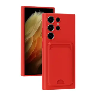 Samsung Galaxy S24 Ultra Kılıf Kelvin Kartvizitli Silikon - Kırmızı