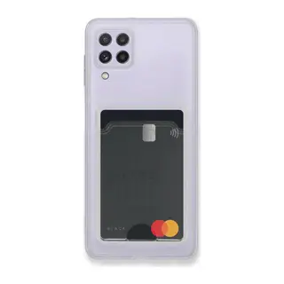Samsung Galaxy A22 Kılıf Kart Şeffaf Silikon - Şeffaf