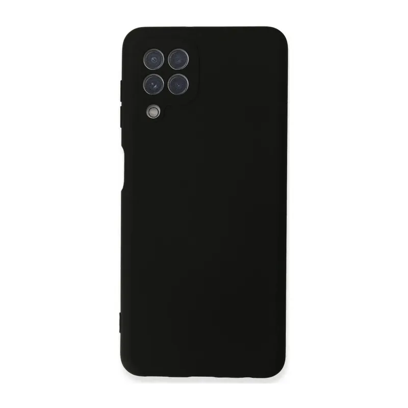Samsung Galaxy A22 Kılıf Nano içi Kadife Silikon - Siyah