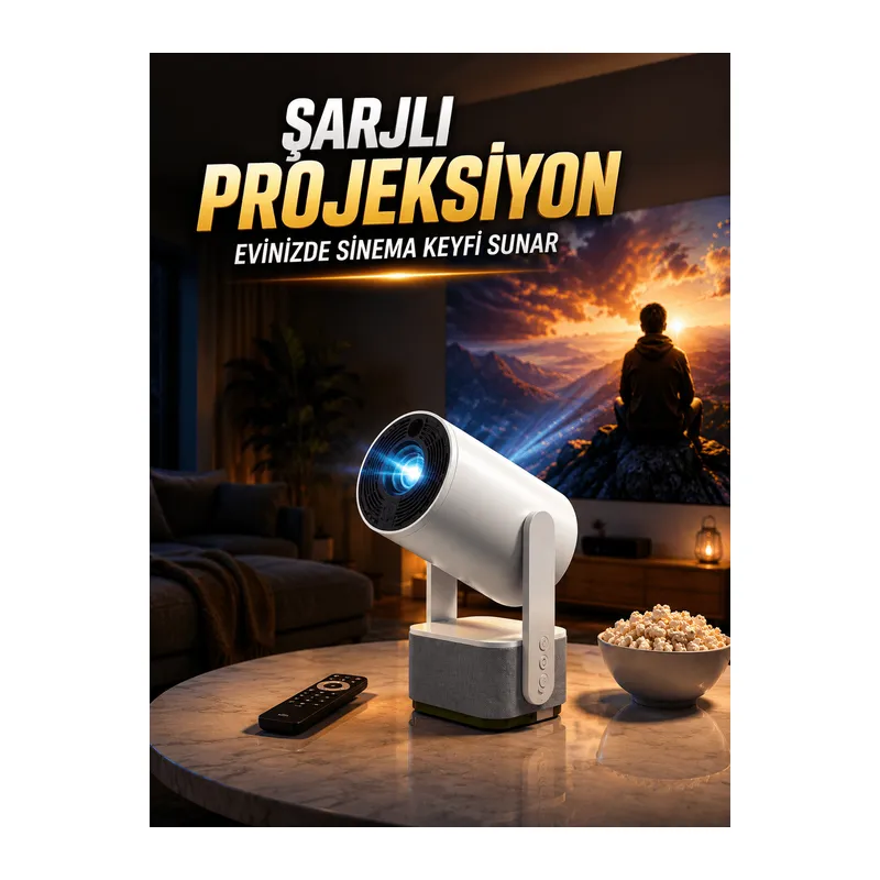 Şarjlı Projeksiyon Evinizde Sinema Keyfi Sunar