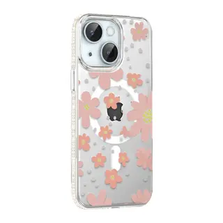 Joko Apple iPhone 14 Floral Magsafe Kapak - Pembe