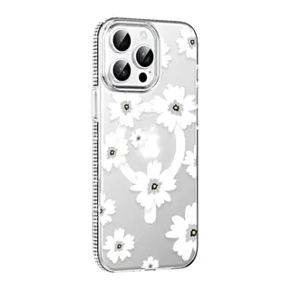 Joko Apple iPhone 14 Pro Max Floral Magsafe Kapak - Beyaz