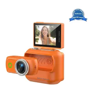 1080P Dijital Video Kamera (32GB) Kart Dijital Vlog Fotoğraf Makinesi Türkçe Turuncu