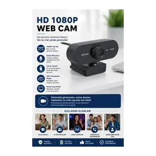 WebCam Orjınal HD 1080p Konferans Kamera Dahili Mikrofon Görüntülü Sohbet Yayın Kamerası HD Video