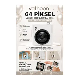 Mini Dijital Kamera 64MP 16x Digital Zoom Retro Vintage 1.4’’Ekranlı Video Kamera Taşınabilir Tasarım Beyaz