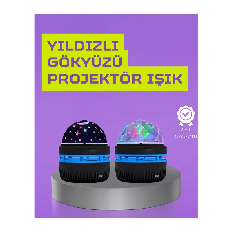 USB’li Yıldız Projektör Lamba – Döner Galaxy Işık Şovu, Çocuk ve Yetişkin Uyku Lambası
