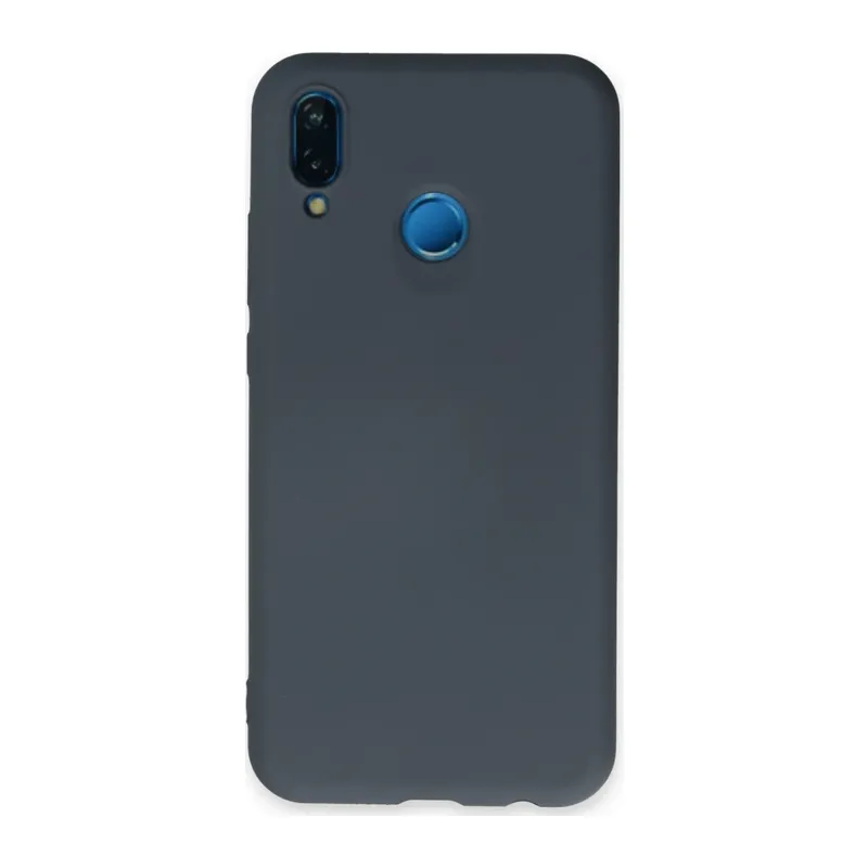 Huawei P20 Lite Kılıf Nano içi Kadife Silikon - Gri